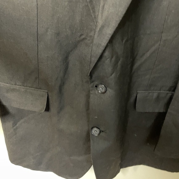 VINTAGE Guy Laroche Paris Black Men’s Linen Blend Blazer Jacket Sz 40R (42R) - Picture 8 of 16